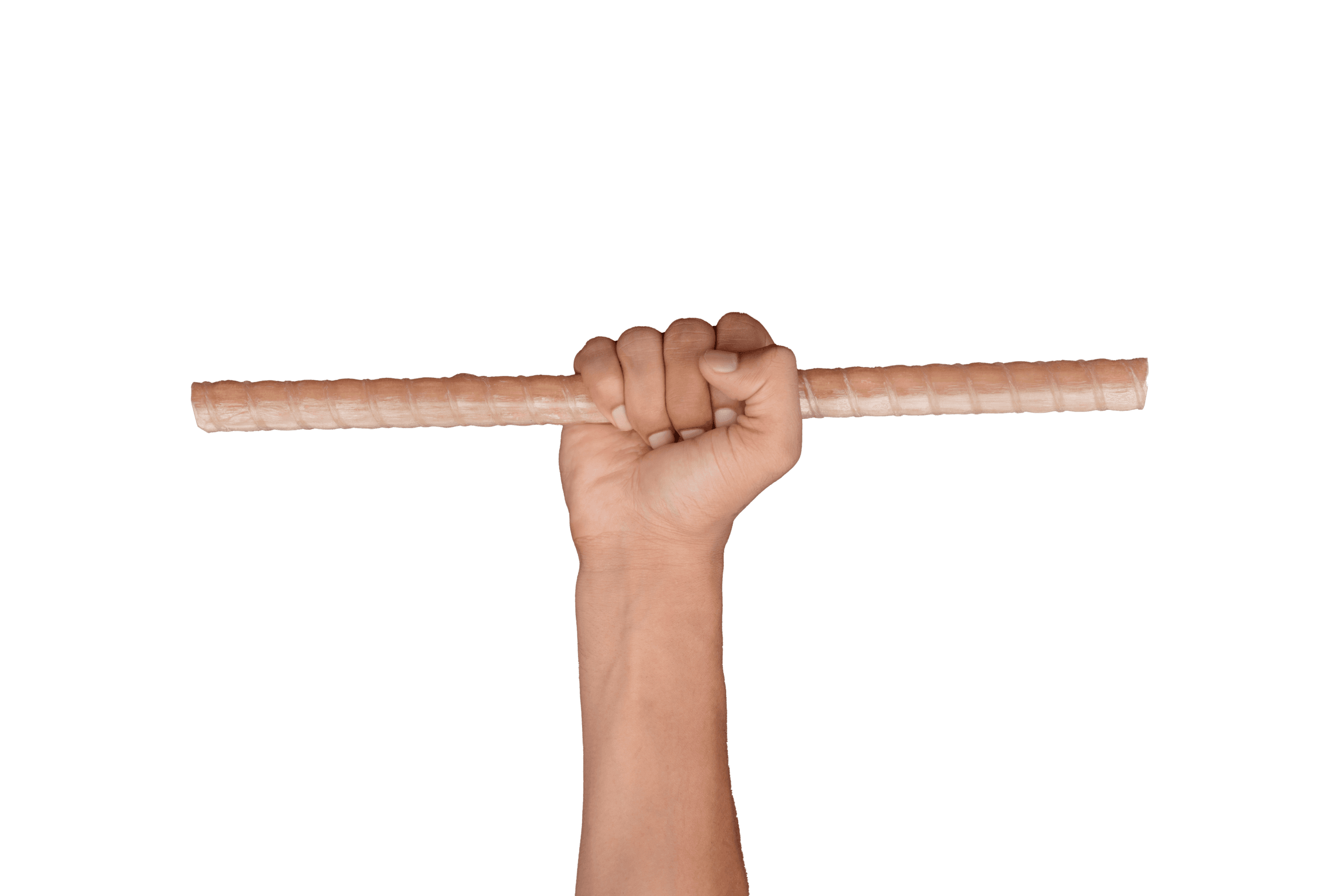 Hand gripping an Endurobar GFRP bar